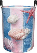 Ocean Seashell And Starfish Print Laundry Basket For Storage Bins Gift Baskets Bedroom Clothes Hamper