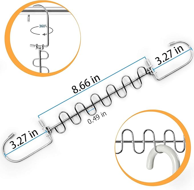 KLEVERISE 8 Pack Metal Space Saving Hangers, Stainless Steel Hangers Space Saving for Clothes, Magic Cascading Space Saving Closet Clothing Hanger Organizer Space Saver, College Dorm Essentials