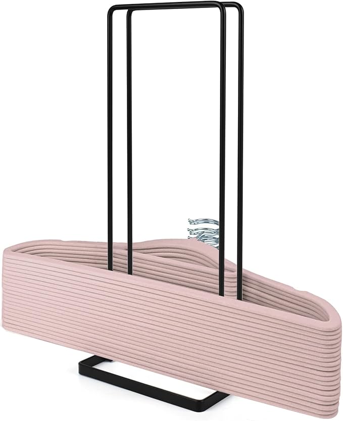 Hanger Storage Stacker Stand, Holds Up 110 Wire Clothes Hangers for Laundry Room Closet Space Saving, Portable Sturdy Organizer Rack Holder Adult and Child Hangers, Keep Tidy (1)