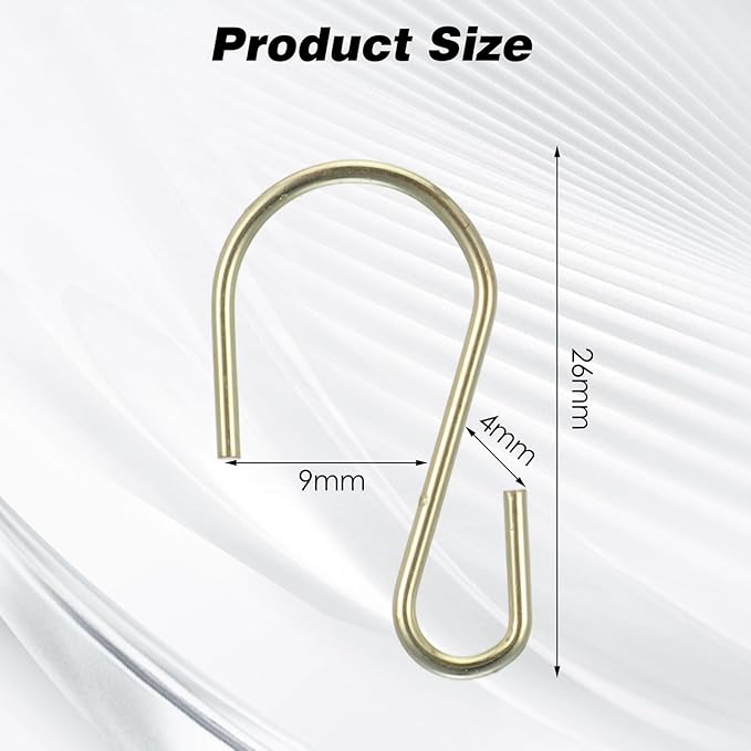 100 Pcs 1 Inch Mini S Hooks for Hanging, Metal S Shaped Hook Mini S Wire Hanger‌ Connectors Ornament Hooks for Hanging Jewelry Small Kitchenware Potted Plants(Gold)