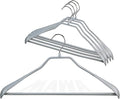 Mawa by Reston Lloyd BodyForm Series Non-Slip Space-Saving Clothes Hanger with Bar For Pants, 16 1/2", Style 42/LS, Set of 5, Silver