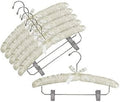 Only Hangers Ivory Satin Padded Hangers w/Chrome Hook & Clips - Pack of (6)
