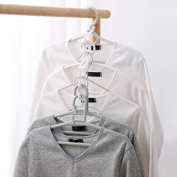 Cascading Clothes Hanger Hooks,Space Saving Series Multi-Function Multi-Layer Cabinet Clothes Connection Folding Storage Clothes Rack Hanger Household Strong Load-Bearing Closet Hook (20pcs)