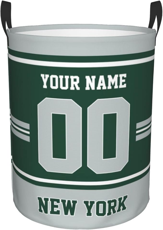 New York Laundry Hamper Personalized Laundry Basket Customized Name And Number Collapsible Storage Basket for Bedroom Bathroom Living Room Gifts