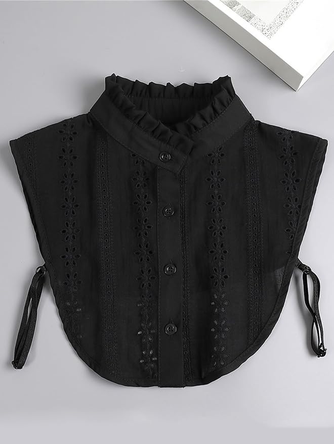 Jacquard Pure Cotton Fake Collar Comfortable and Breathable Hollow Out Dickey Collar Collar for Women & Girls