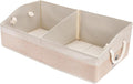 Large Dog Toy Basket With Handle, Foldable Dog Toy Box for Living Room Area, 28.5" Basket for Toy, Clothes, Organizers and Storage with Hard Board, Anti-slip for Pet Toys (Beige, Large)