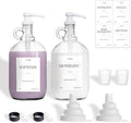 2 Pcs Glass Liquid Laundry Detergent Dispenser, Half Gallon Laundry Soap Dispenser for Laundry Room (64 oz. Each), Laundry Detergent Bottles with Pump Dispenser -Includes Labels, Funnel, Measuring Cup