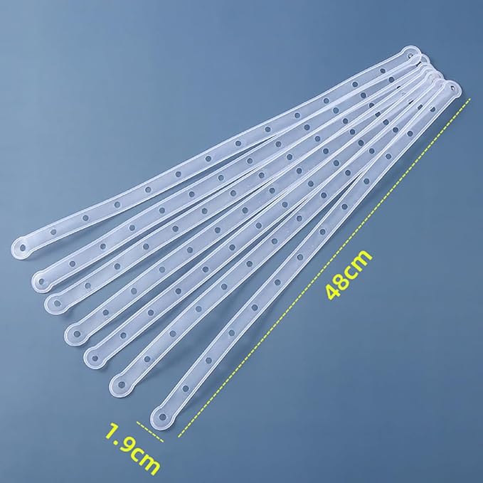 GSHLLO 36 Pcs Plastic Hanging Display Strips Heavy Weight Clothes Hanger Strips Hanger Connection Strips Stable Hanger Connector with Holes for Retail Store