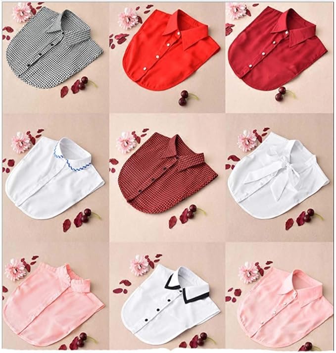 YEKEYI Lady Half Shirt Blouse - Detachable Collar Dickey for Women