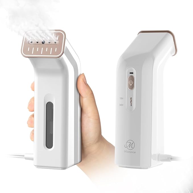 Mini Travel Steamer for Clothes,110-240V Portable Dual Voltage Steamer & Iron 2 In 1,Integrated 170ml Tank 25s Fast Heat,1.2lbs Travel Size Fabric Iron,Handheld Steaming Wrinkles Remover For Garments