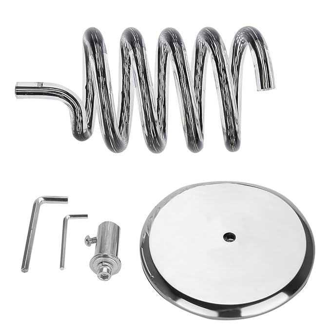 Hair Dryer Holder Countertop, Acrylic Hair Dryer Stand with Stainless Steel Base, Spiral Blow Dryer Holder Hair Tool Organizer for Bathroom, Vanity, Salon, Home