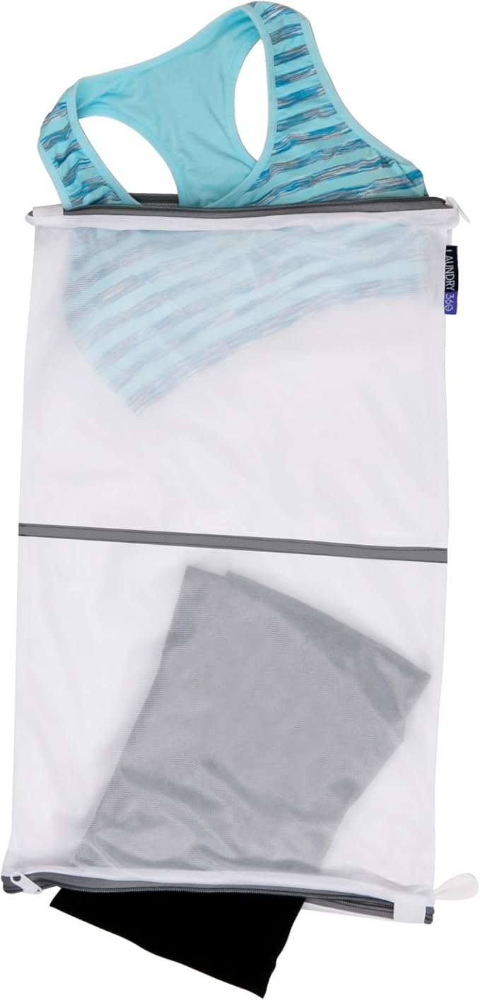 Twin Compartment Wash Bag, Laundry, White