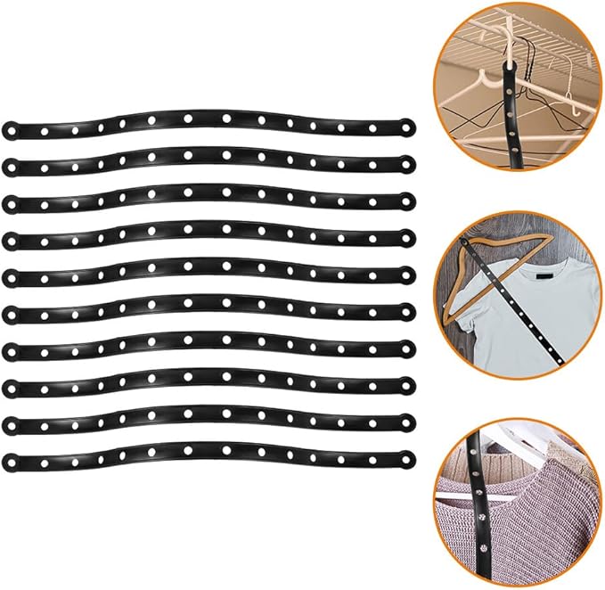 10pcs Hanger Connecting Strips Plastic Clothes Hanger Display Strips for Clothing Stores Easy Organization Space Saving Classic Design for Hanging Clothes