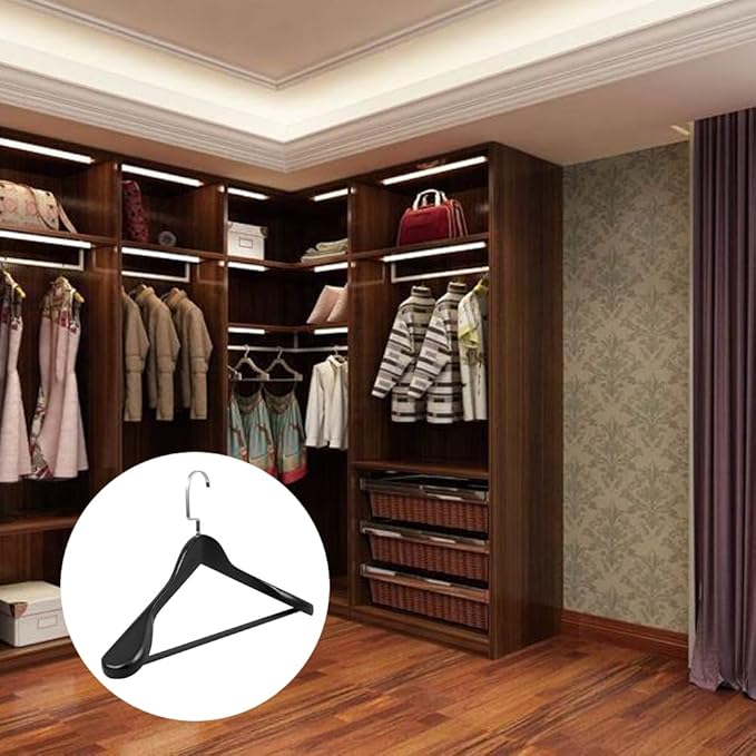 Hemoton Solid Wood Coat Rack Thick Wide Hanger Non-Slip Clothes Drying Rack for Home Bedroom Closet Storage