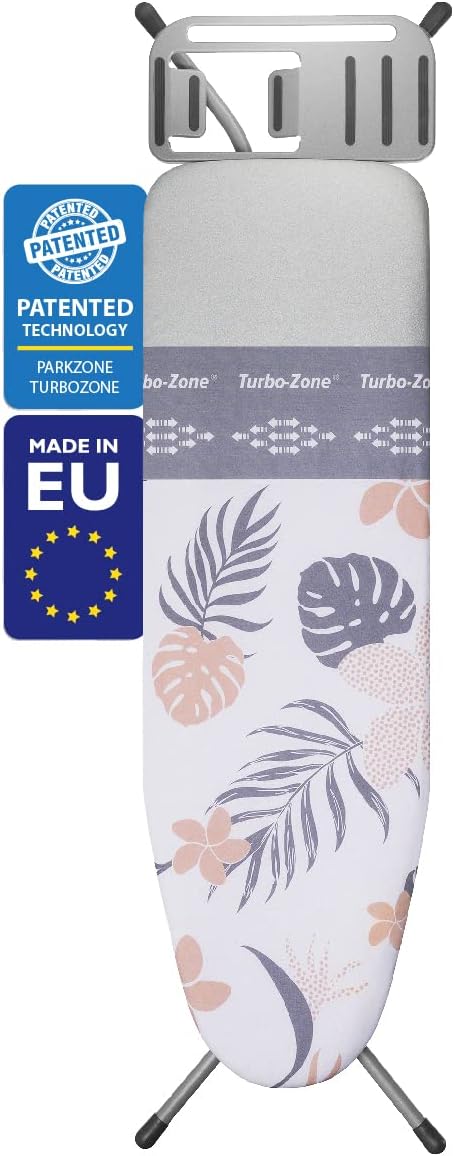 Bartnelli Heavy Duty Ironing Board 48x15 | Designed & Made in Europe with Patent Technology, Turbo & Park Zone