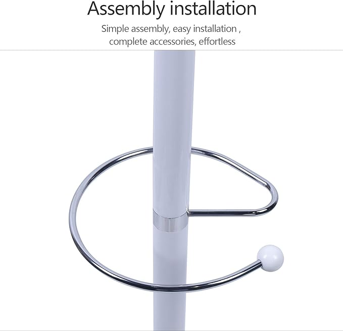 DHBREK 67" Metal Coat Rack Stand with Natural Marble Base, Free Standing Hall Tree with 16 Hooks for Hanging Scarf, Bag, Jacket, Home Entry-way Hat Hanger Organizer, White