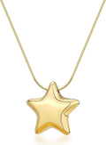 Chunky Gold Necklace for Women Gold Evil Eye Cowboy Pendant Necklace Dainty Paperclip Chain Vintage Luck Amulet Choker Necklaces Celestial Jewelry Gift