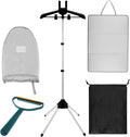 Clothes Steamer Stand, Adjustable Height Handheld Garment Steamer Hanger, 360° Rotatable Foldable Stand Clothes Ironing Rack for Bedroom Laundry Rooms