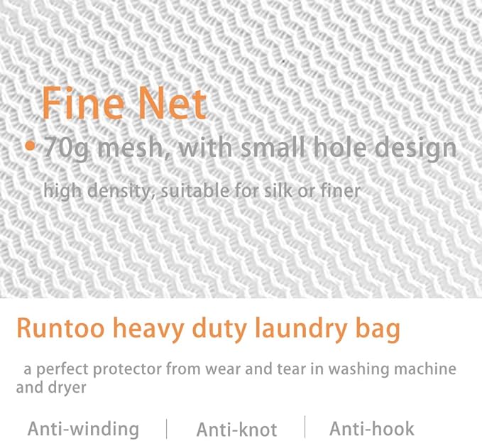 Runtoo 36 x 36 inches Extra Large Laundry Bag Delicates Wash Bags Camp Travel Heavy Duty Zipper Big Net Sweater Curtain Bedding Robes Blanket Jumbo Toys Organizer (Fine)