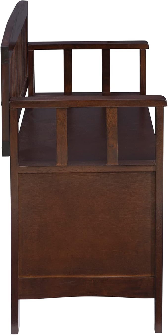 Linon Home Dcor Linon Home Decor Cynthia Storage Bench, 50"w x 17.25"d x 32"h, Walnut