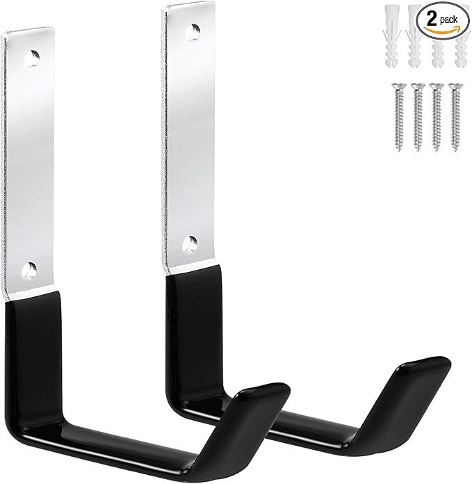 Heavy Duty Steel Hooks,Garage Storage Utility Hooks,Heavy Duty Tool Organizer,Steel Wall Mount Hook, Hose Hanger, Garage Garden Hooks (2)