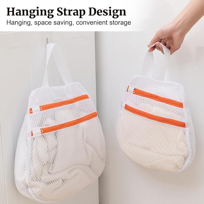 DONGKER Mesh Laundry Bags,2/4PCS Mesh Travel Laundry Bags with Hanging Handle for Washing Delicates Socks Bra Lingerie