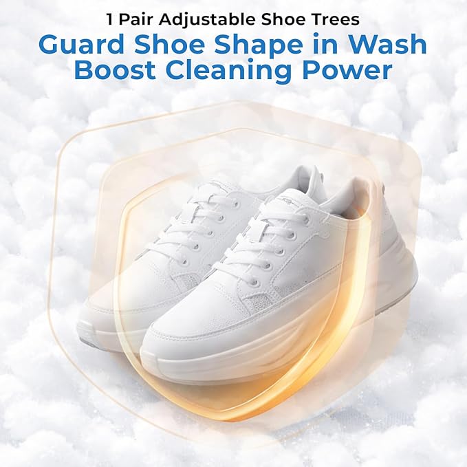 Laundry Shoe Bag – Shoe Washing Machine Bag for Washer and Dryer – Sneaker Laundry Bag for All Shoe Types and Sizes – Durable Mesh – Set of 2 – White – Zipper