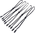 5 Pieces Adjustable Hat Strap Clips Windproof Anti-Loss Cap Strap Clips Hat Chin Cord for Travel, Golfing, Fishing Black