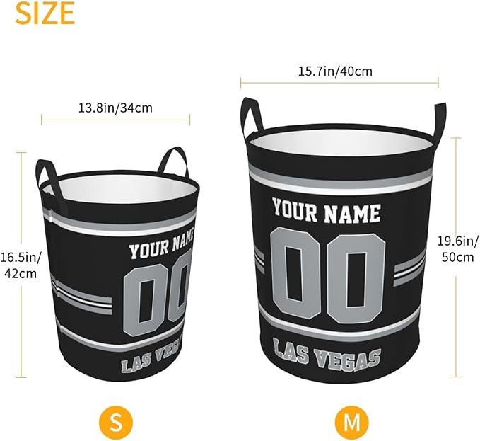 Custom Las Vegas Laundry Hamper Personalized Laundry Basket Customized Name And Number Collapsible Storage Basket for Bedroom Bathroom Living Room Gifts
