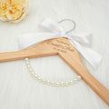 Ter Wedding Dress Hanger - Sparkly Wedding Dress Hanger for Bride Personalized - Personalized Bride Name Silver Wire - with or Without Wedding Date, Bride Bridesmaid Gift (White Ribbon Pearl)