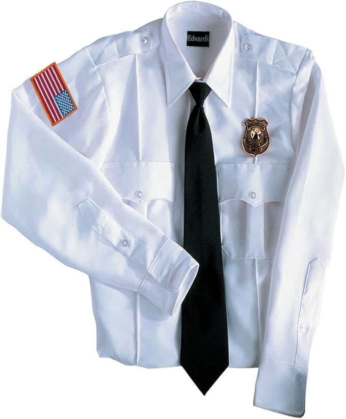 Edwards Garment Permanent Collar Stays Security Shirt, White, Large 33