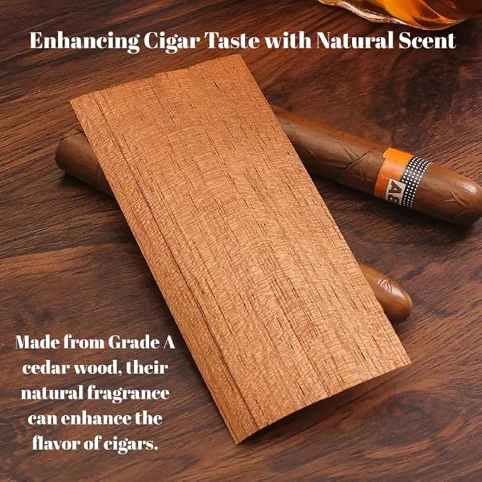 10PACK Cedar Sheets for Cigars Humidor,Cedar Wood Veneer Lumber Strip Chip for Dividing or Lighting Up Cigars, Cigar Companion Cigar Accessories,Humidor Accessories for Tube Jar and Box