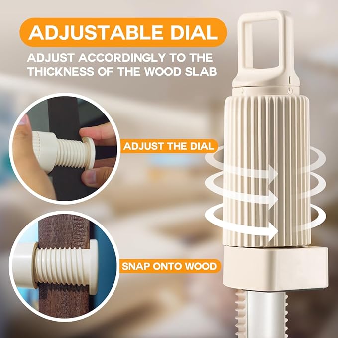 MOJOCO Portable Clothes Dryer Hanger - Adjustable Clothes Dryer Hanging Rod with Anti Slip -Easy to Install in Doors, Cabinet, Bedroom, Bathroom - Compact Dryer Hanger for Camping, Travel, RV