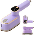 Portable Clothing Steamer, 1000W Clothing Wrinkle Remover, 3+1 Steam Adjustment Multifunctional Hanging Iron with LED Digital Display Screen, 130ml, with Water Shortage Warning, Safe Use (Purple)