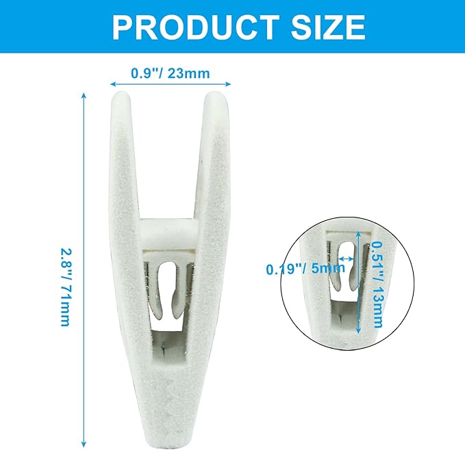 Hordion 60Pcs Ivory Velvet Hanger Clips, Strong Finger Clip Non-Slip Pants Hangers Velvet Clips for Thin Felt Hangers