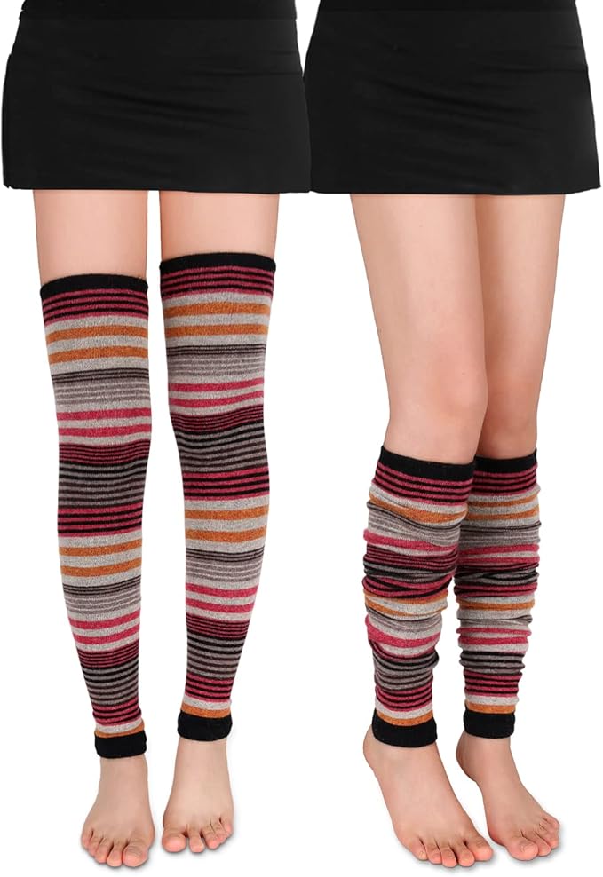Benefeet Sox Wool Knit Leg Warmers for Women Vintage Boho Leg Warmers Long Winter Warm Thigh High Footless Boot Socks