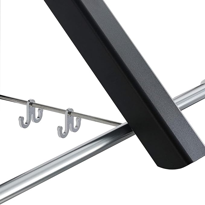 Folding Wall Mounted Drying Rack,Retractable Clothes Hanger, Aluminum Drying Coat Racks for Home Storage Organiser Space Saver with 2 Hooks - Black
