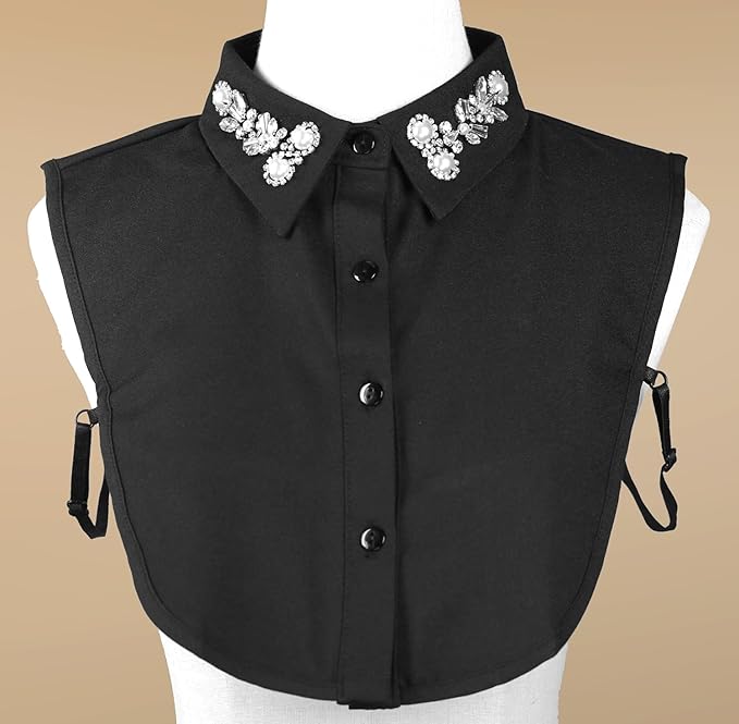 Joyci Diamond Pearl False Collar Peterpan Fake Collar Half Shirt Dickey