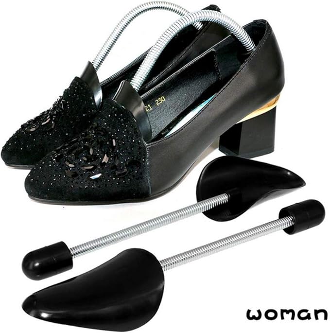 FONHERILI WAJJ 2 Pairs Practical Adjustable Length Women Shoe Tree Stretcher Holder Shaper Support(Spring Black)