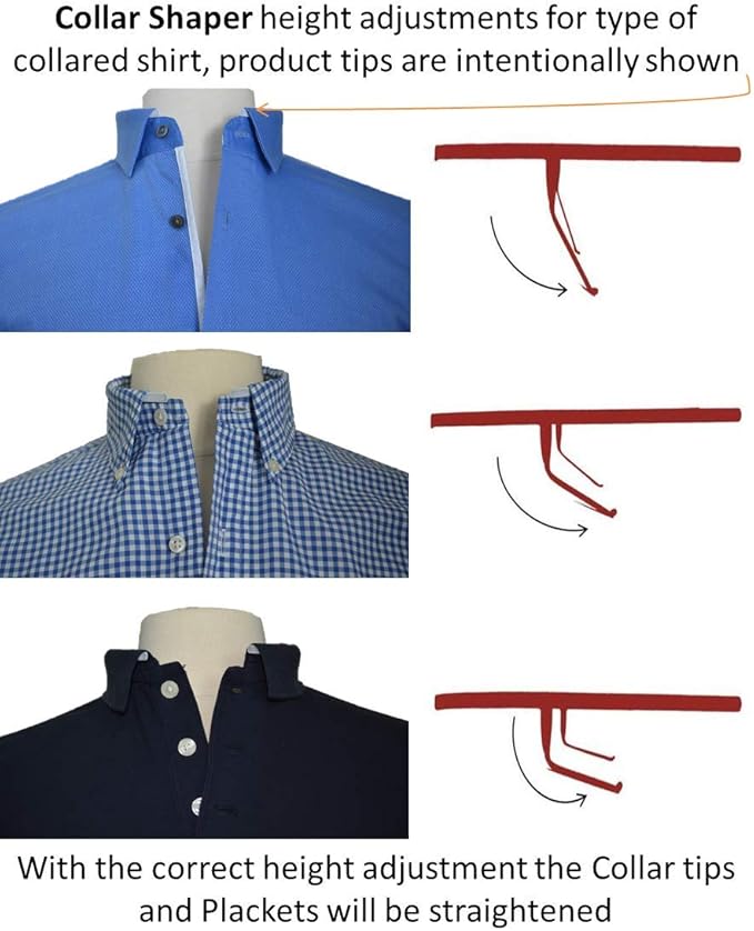 Collar Shaper | SELECT YOUR SHIRT COLLAR SIZE | THE ORIGINAL Collar Support System | Collar Stays | NOT MADE of CHEAP plastic