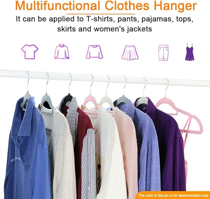 50+10 Pack Non-Slip Velvet Hangers Suit Clothes Hanger Space Saving Hangers 15-20LBS Heavy Duty Hangers 16.5inch,Gray