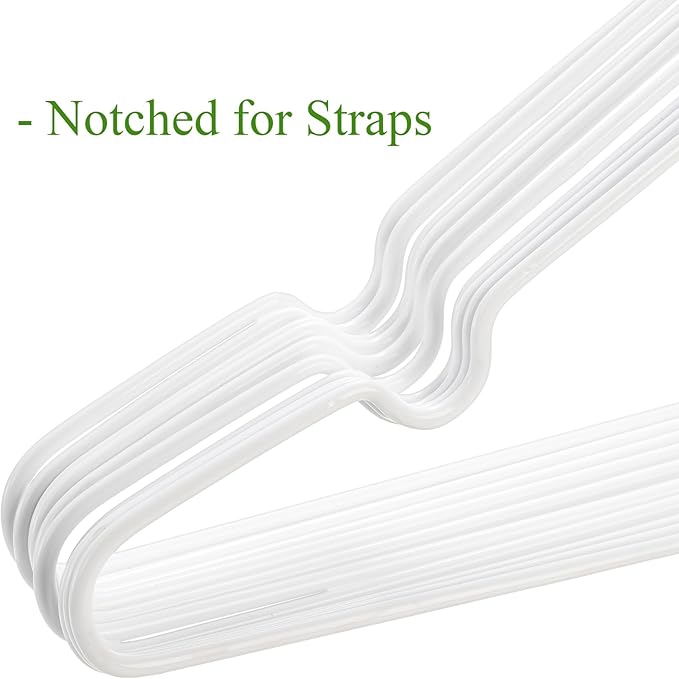 Tosnail 50 Pack 16-Inch Stainless Steel Wire Metal Hangers Non-Slip Clothes Hangers Space Saving Closet Organizer, White