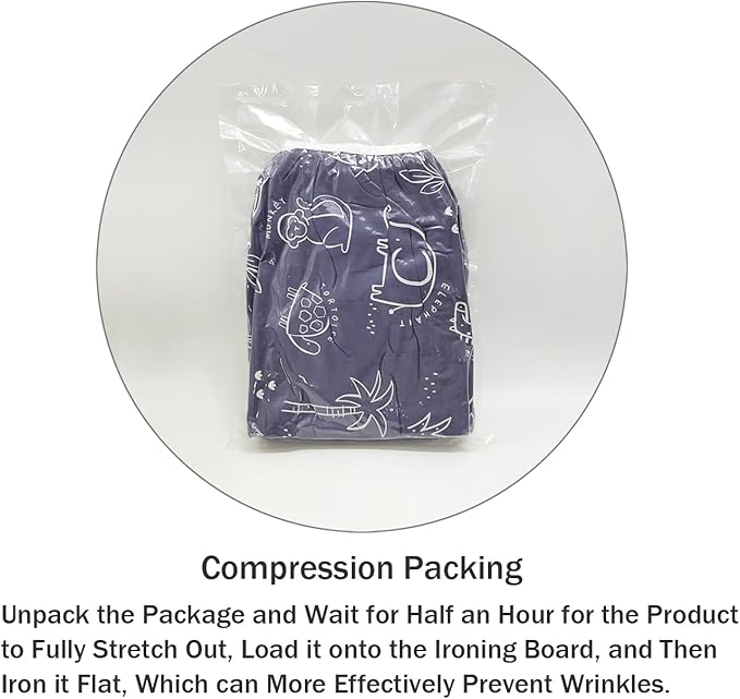 Ironing Board Cover and Pad Standard Size 15 x 54,3 Pairs of Hook and Loop Fastener Straps,Elastic Edges,Cotton Iron Board Cover with Scorch Resistant Thick Padding (Pattern B)