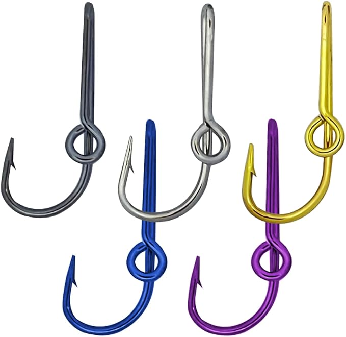 5PCS Gold Fish Hook Hats Pins Decal Hooks for Cap Hat Tie Clasp Money Clip