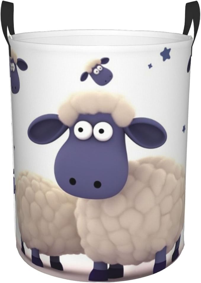 Large Laundry Hamper Sheep Laundry Basket With Handles Freestanding Waterproof Clothes Hamper For Laundry Room Bedroom Bathroom College Dorm Small