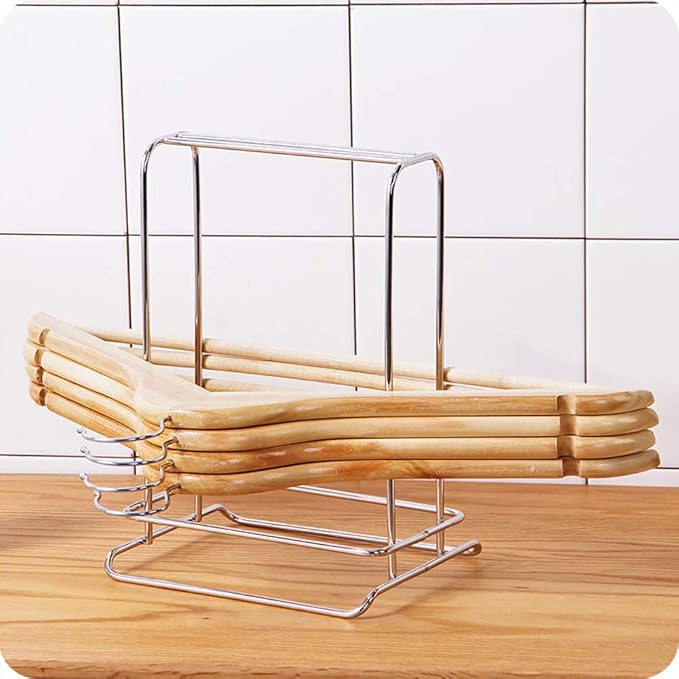 Clothes Hanger Organizer Rack Sturdy Stainless Steel Free Standing Clothes Caddy Storage Rack Holder Stacker for Wardrobe Closet & Room Tidier Laundry Rooms Drying Rack (2)
