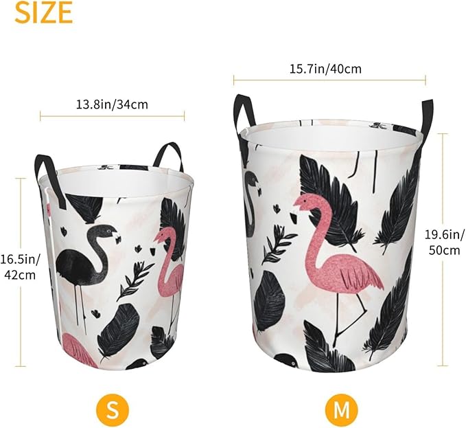 Flamingo Print Laundry Basket For Storage Bins Gift Baskets Bedroom Clothes Hamper