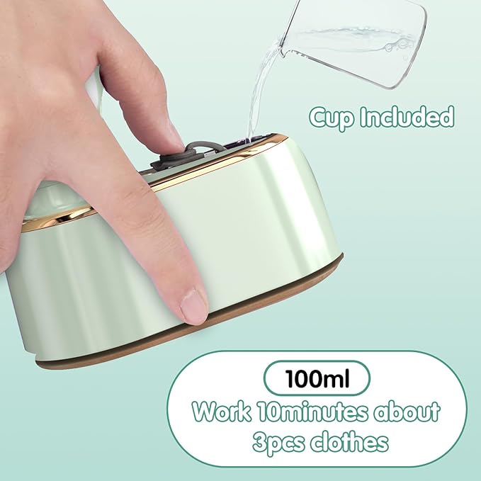 Travel Steamer Iron for Clothes Mini - Portable Ironing Machine Travel Small Size Portable Steamer Travel College Dorm Home Essentials (MintGreen)