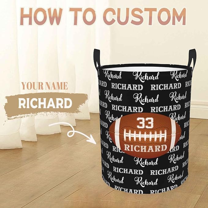 Custom Name Laundry Basket, Personalized Collapsible Laundry Hamper with Name for Bathroom Bedrooms, Customized Dirty Clothes Hamper Storage Basket Gifts for Kids Boys Girls Baby Men Women