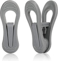 Tinfol 24pc Grey Plastic Hanger Clips, Strong Pinch Grip Finger Clips for Plastic Clothes Hangers, Multi-Purpose Kid Hanger Clip for Skirt Pant Hangers